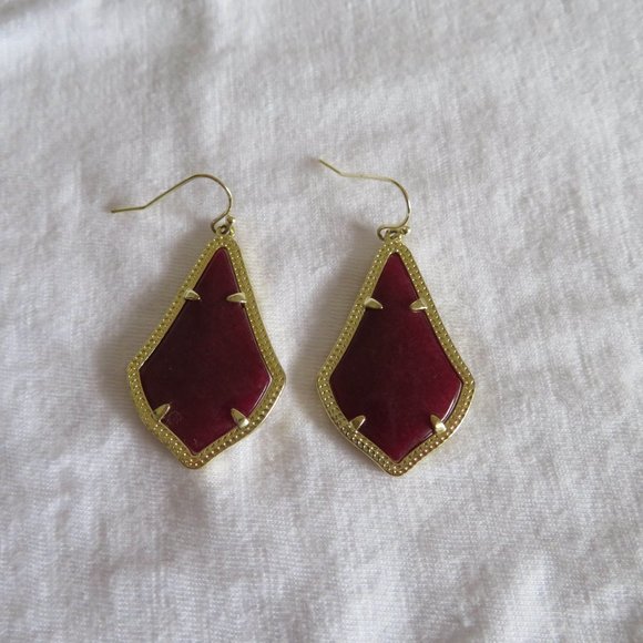 Kendra Scott Jewelry - ⭐️⭐️⭐️HP⭐️⭐️⭐️ KENDRA SCOTT Alex Gold Drop Earrings in Maroon Jade, EUC